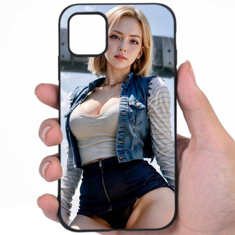 Android 18 Dragon Ball Sultry Beauty Sexy Anime Mashup Art Nwucr iPhone Samsung Phone Case