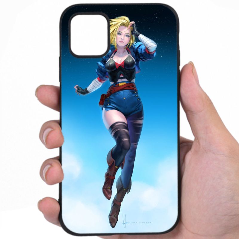 Android 18 Dragon Ball Sultry Beauty Sexy Anime Mashup Art iPhone Samsung Phone Case