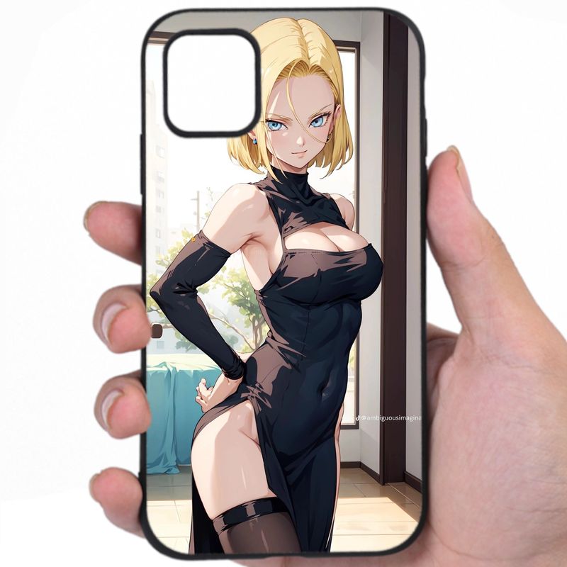 Android 18 Dragon Ball Tantalizing Aura Sexy Anime Design iPhone Samsung Phone Case