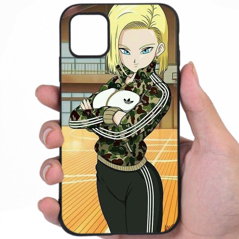 Android 18 Dragon Ball Tempting Gaze Sexy Anime Design iPhone Samsung Phone Case