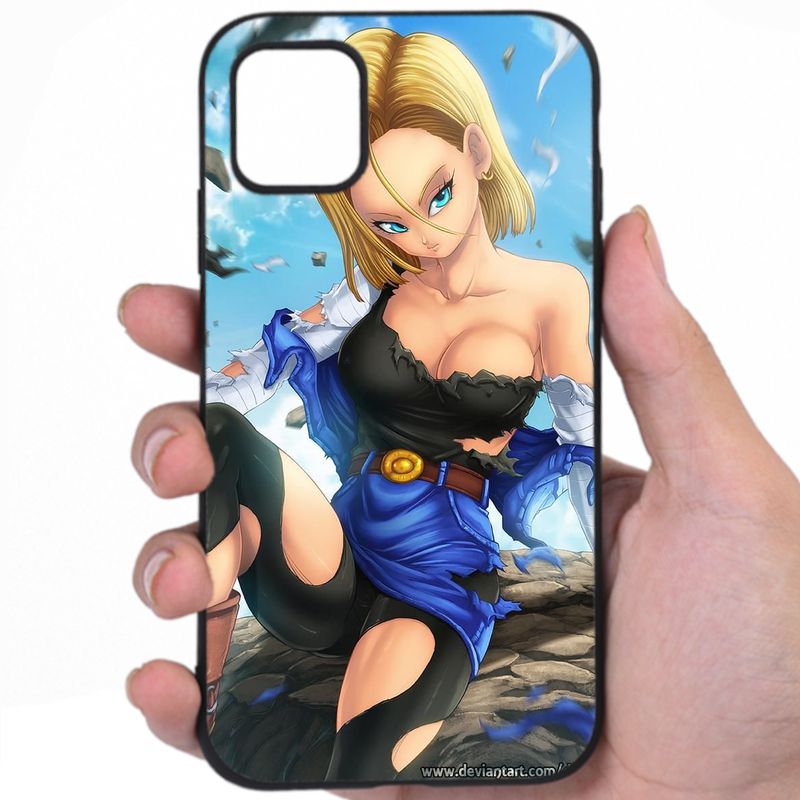 Android 18 Dragon Ball Tempting Gaze Sexy Anime Fan Art Awesome Phone Case