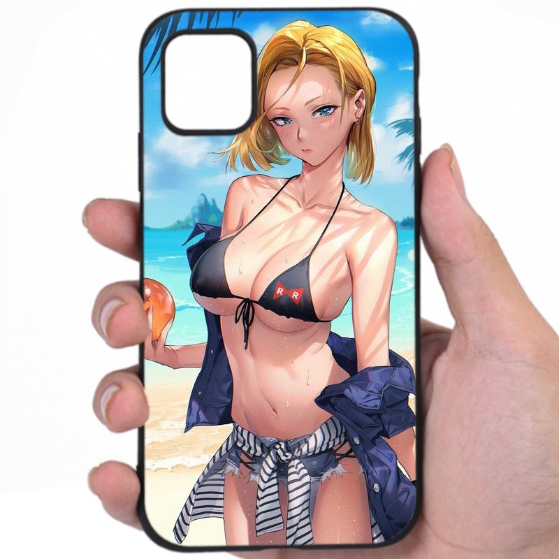 Android 18 Dragon Ball Voluptuous Figure Hentai Art iPhone Samsung Phone Case