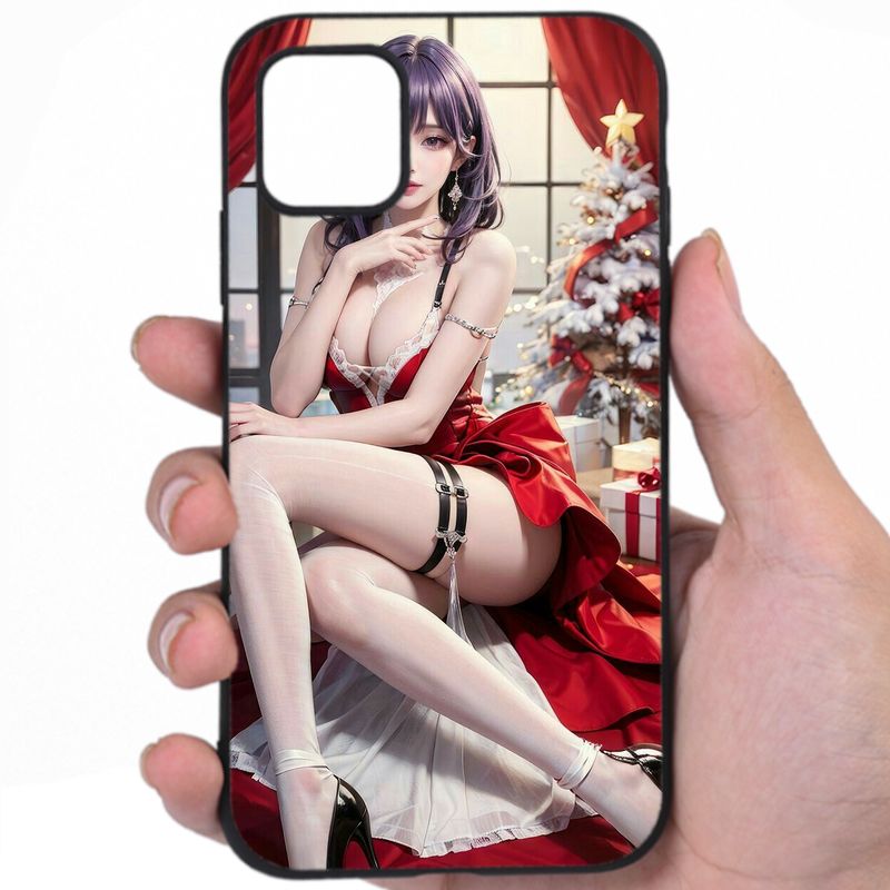 Anime Christmas Flirtatious Smile Hentai Fine Art Awesome Phone Case