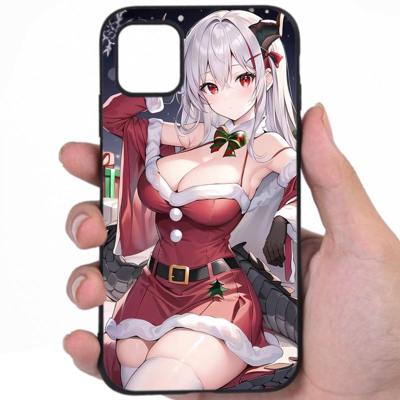 Anime Christmas Luscious Lips Sexy Anime Artwork iPhone Samsung Phone Case