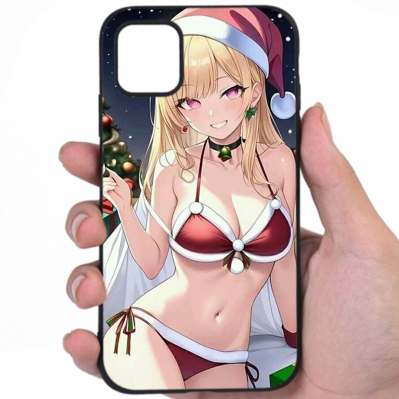 Anime Christmas Sultry Beauty Hentai Fine Art iPhone Samsung Phone Case