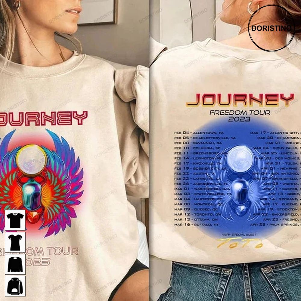 Journey Freedom Tour 2023 Tee Journey 50th Anniversary Journey Tour 2023 Journey Concer Journey Fan Gift Rock Tour P1 Trending Style