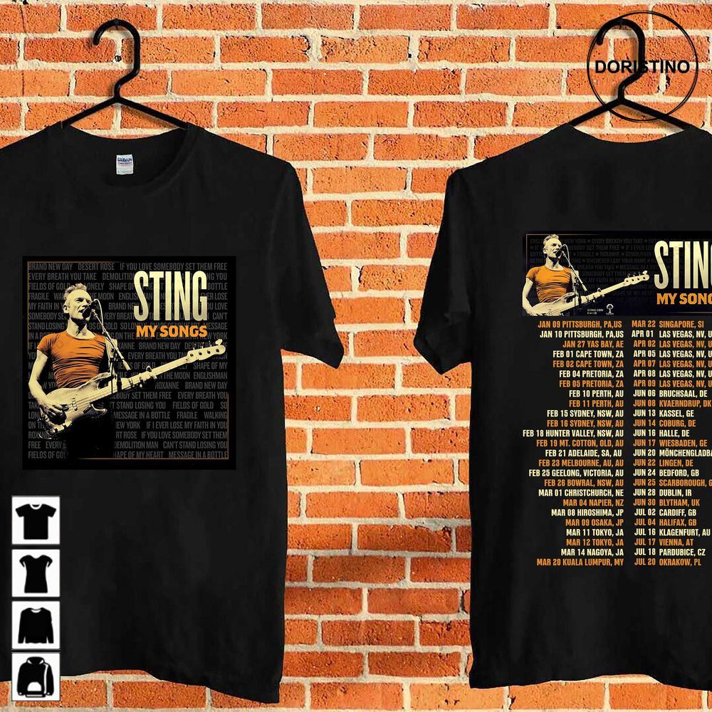 Sting My Songs 2023 World Tour Sting Tour 2023 Limited Edition T-shirts