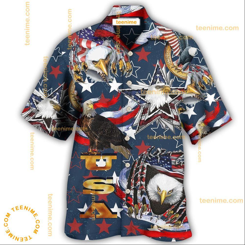 America Love Eagle Freedom Happy Hawaiian Shirt