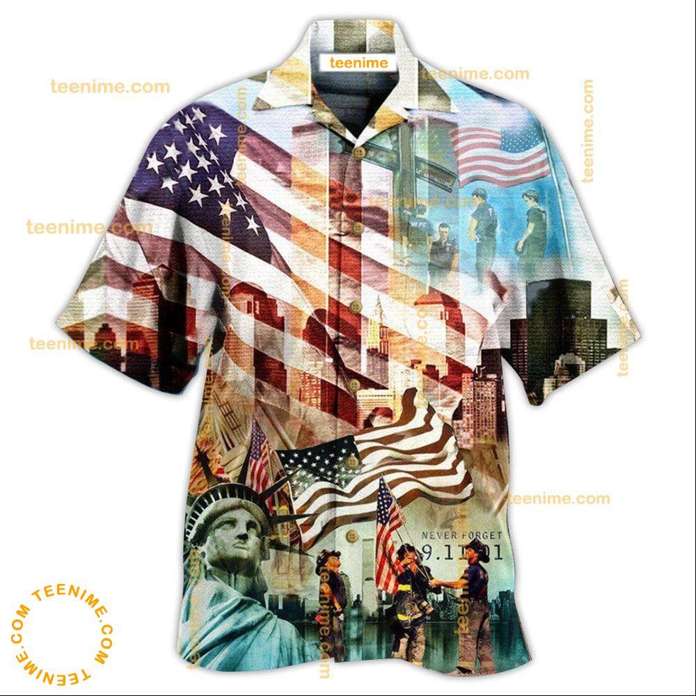 America Never Forgotten Tower Challenge Statue Of Liberty  Awesome Hawaiian Shirt