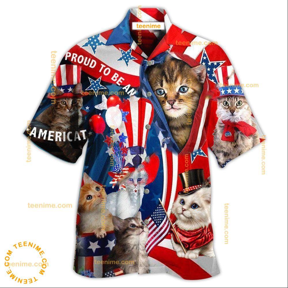 America Proud To Be An Cat Hawaiian Shirt