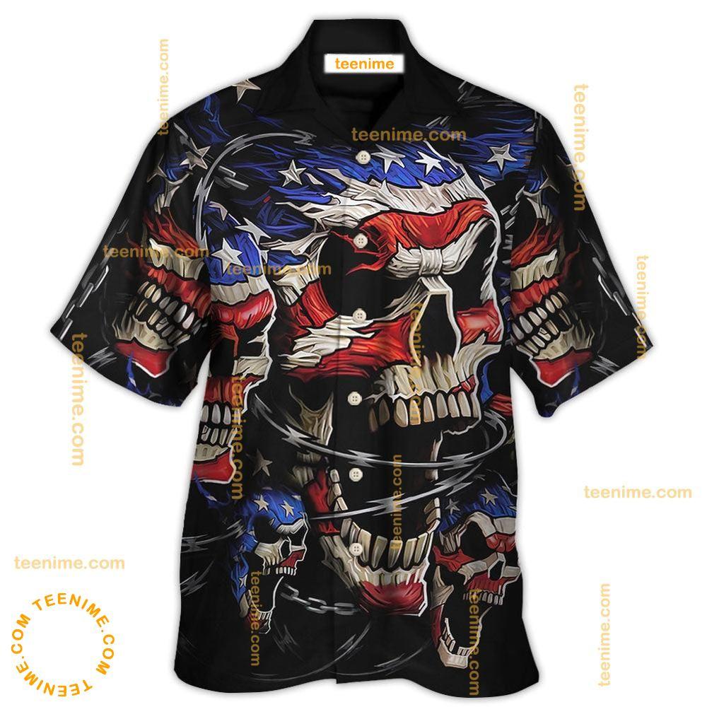 America Skull Love America Forever  Awesome Hawaiian Shirt