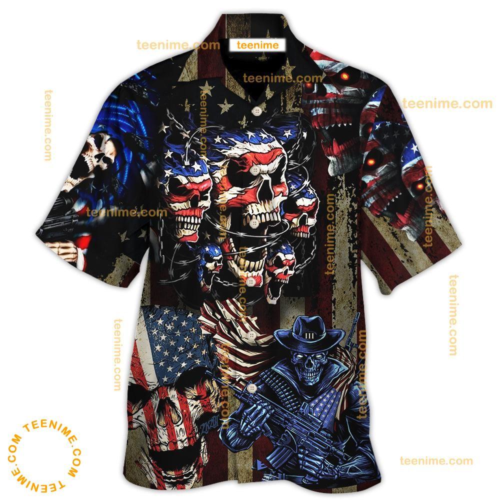 America Skull Pride Cool Style Hawaiian Shirt