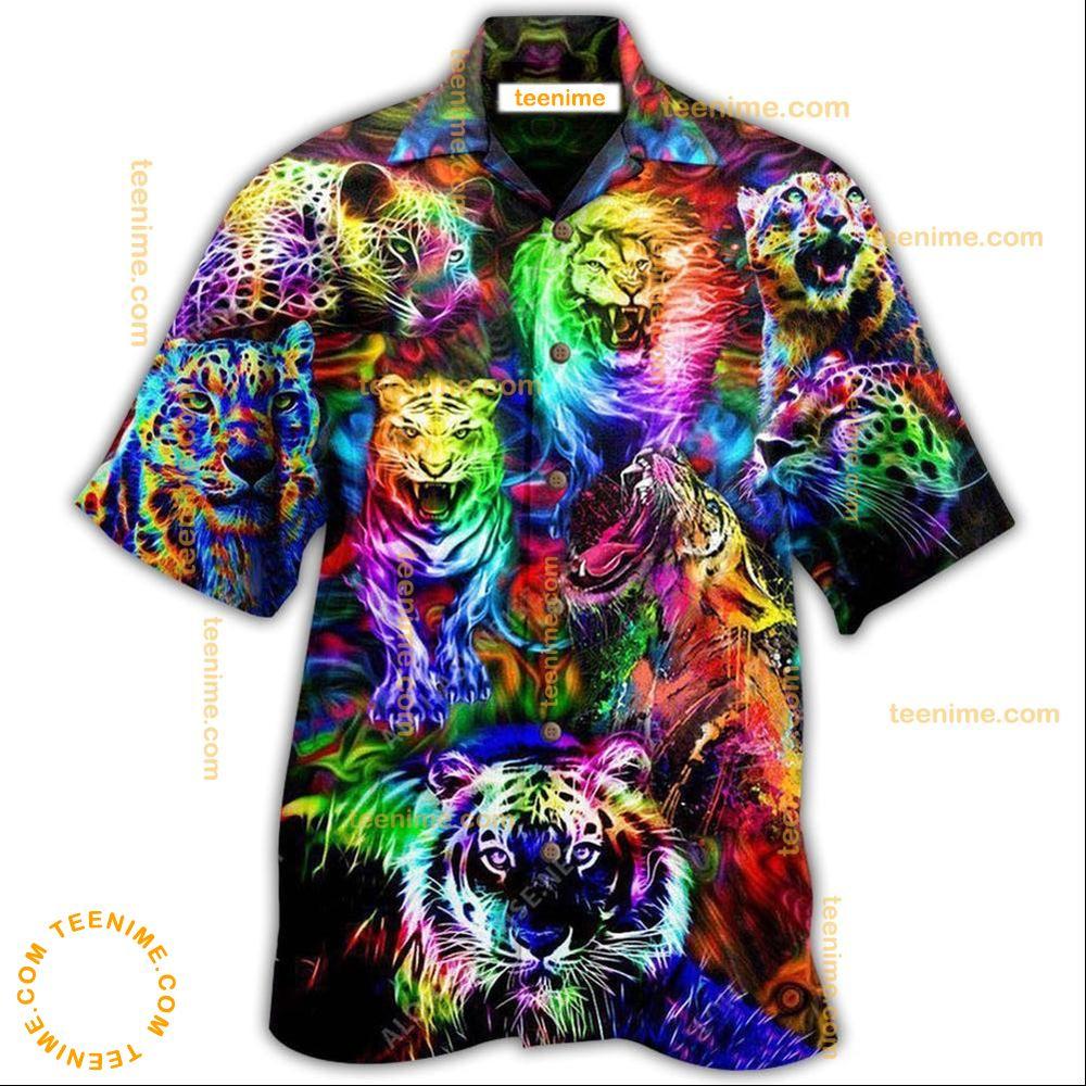 Animals King Of The Jungle Lion Tiger Leopard With Full Colors  Limited Edition Hawaiian Shirt