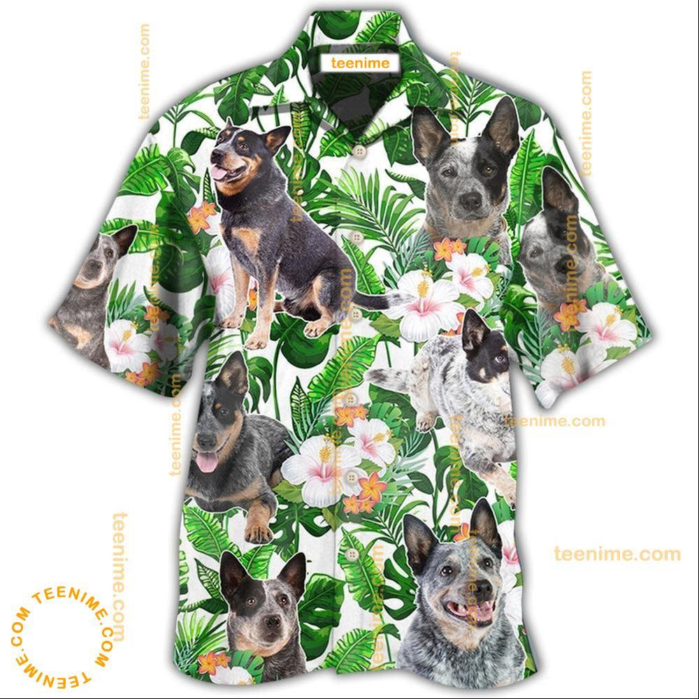 Australian Cattle Dog Green Tropical Lover Style  Awesome Hawaiian Shirt