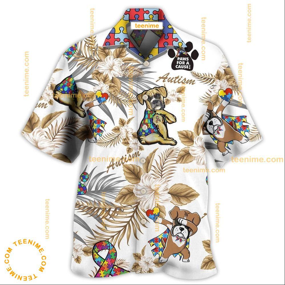 Autism Boxer Dog  Awesome Hawaiian Shirt
