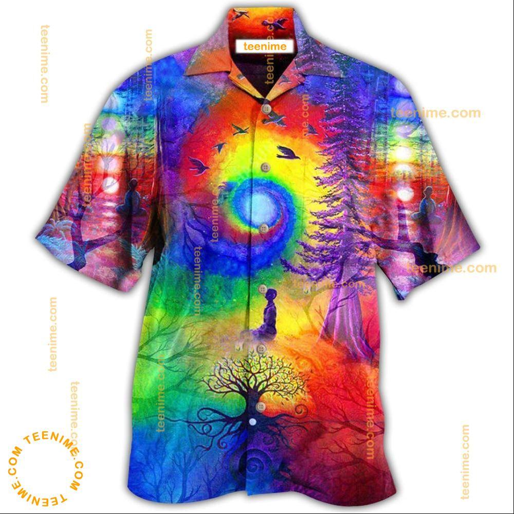 Yoga Meditation Is Being In Tune With Your Inner Universe  Awesome Hawaiian Shirt