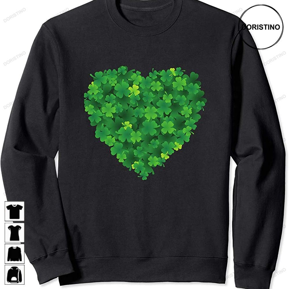 4 Leaf Clover Heart St Patricks Day Pullover Limited Edition T-shirts