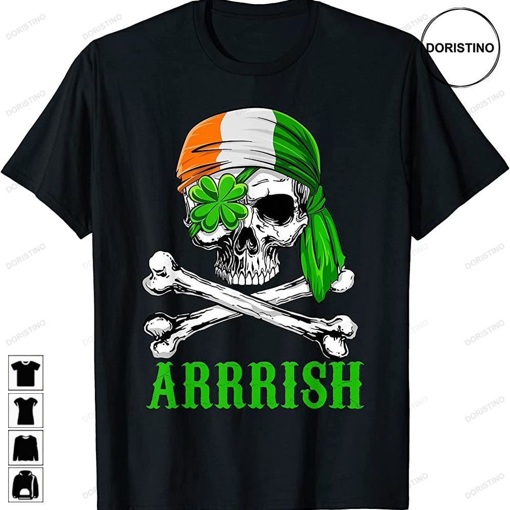 Arrish Irish Pirate Skull St Patricks Day Clover Gift Men Limited Edition T-shirts