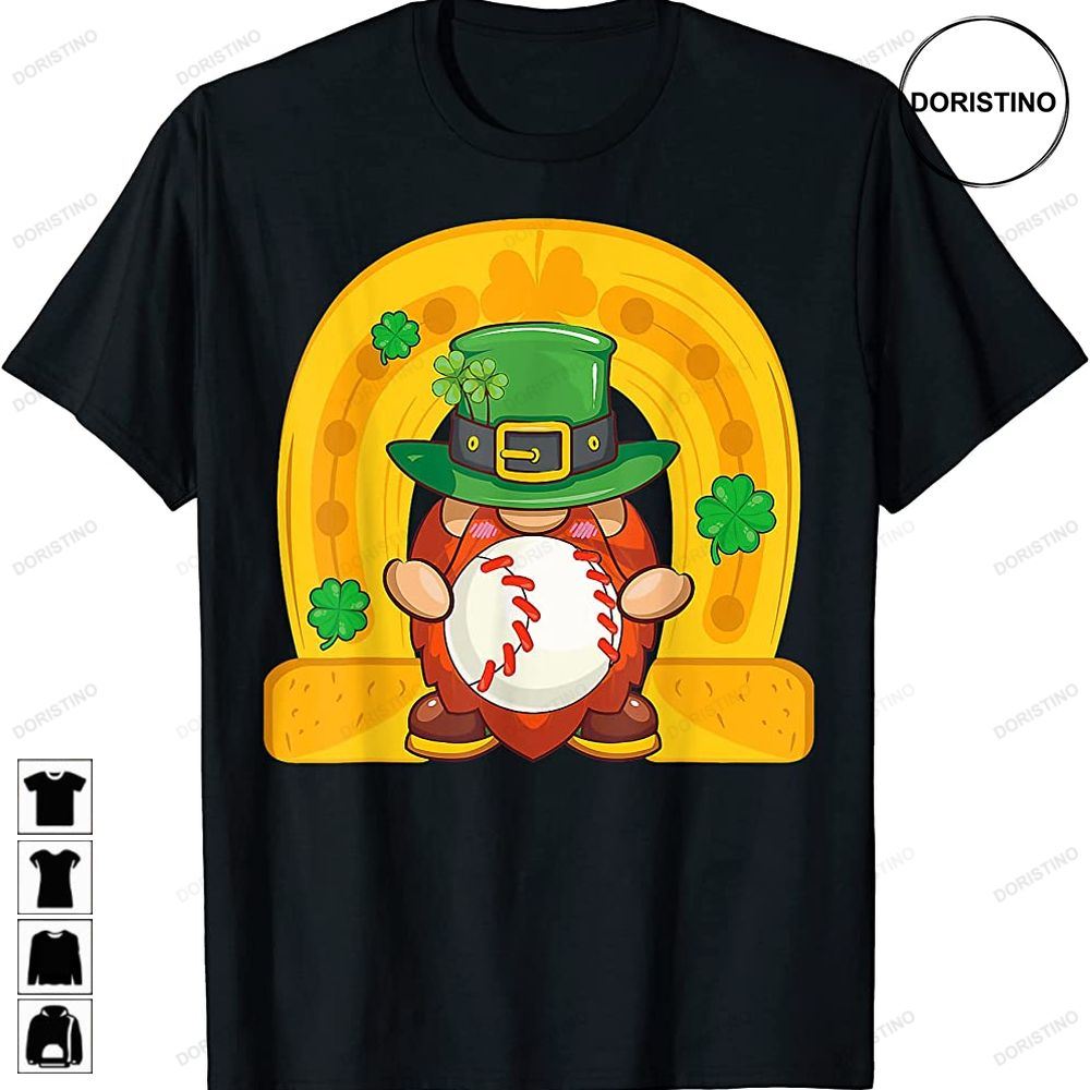 Baseball Cute Gnome Shamrock Horseshoe St Patricks Day Trending Style