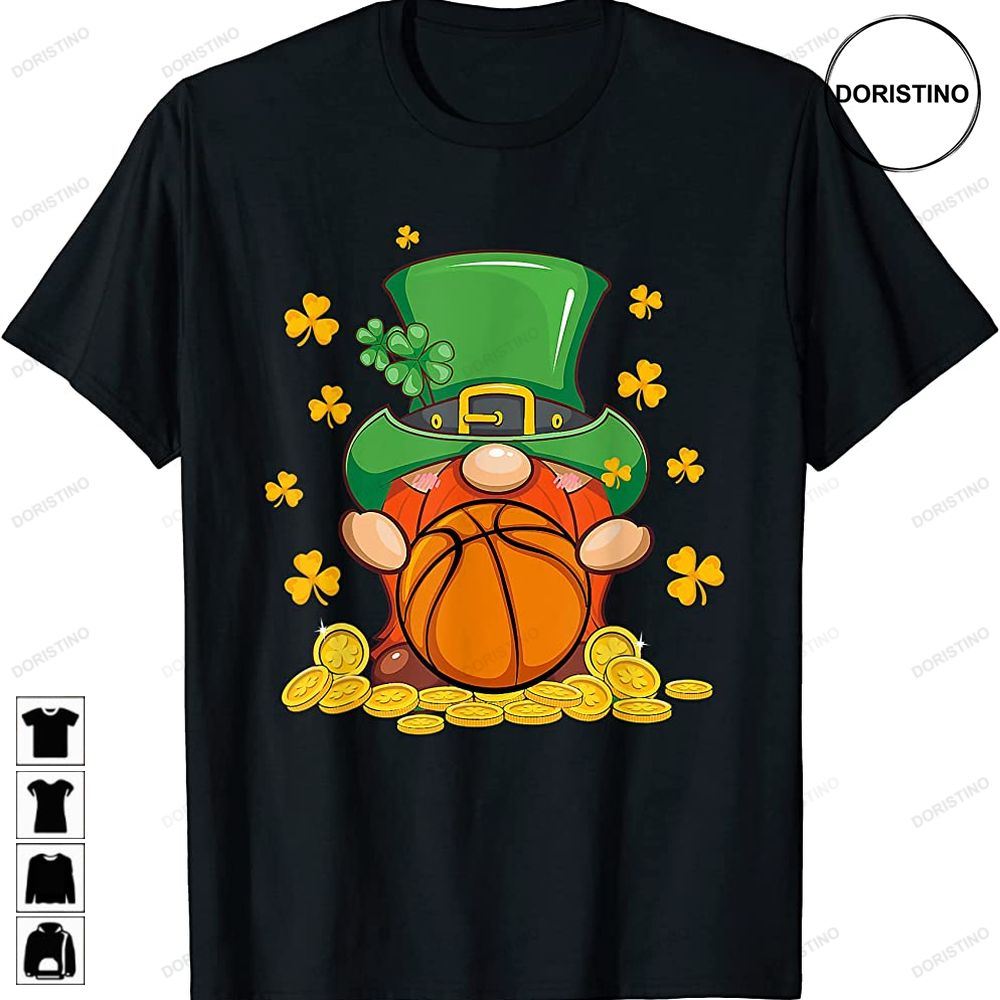 Basketball Cute Gnome Lucky Shamrock Coins St Patricks Day Trending Style