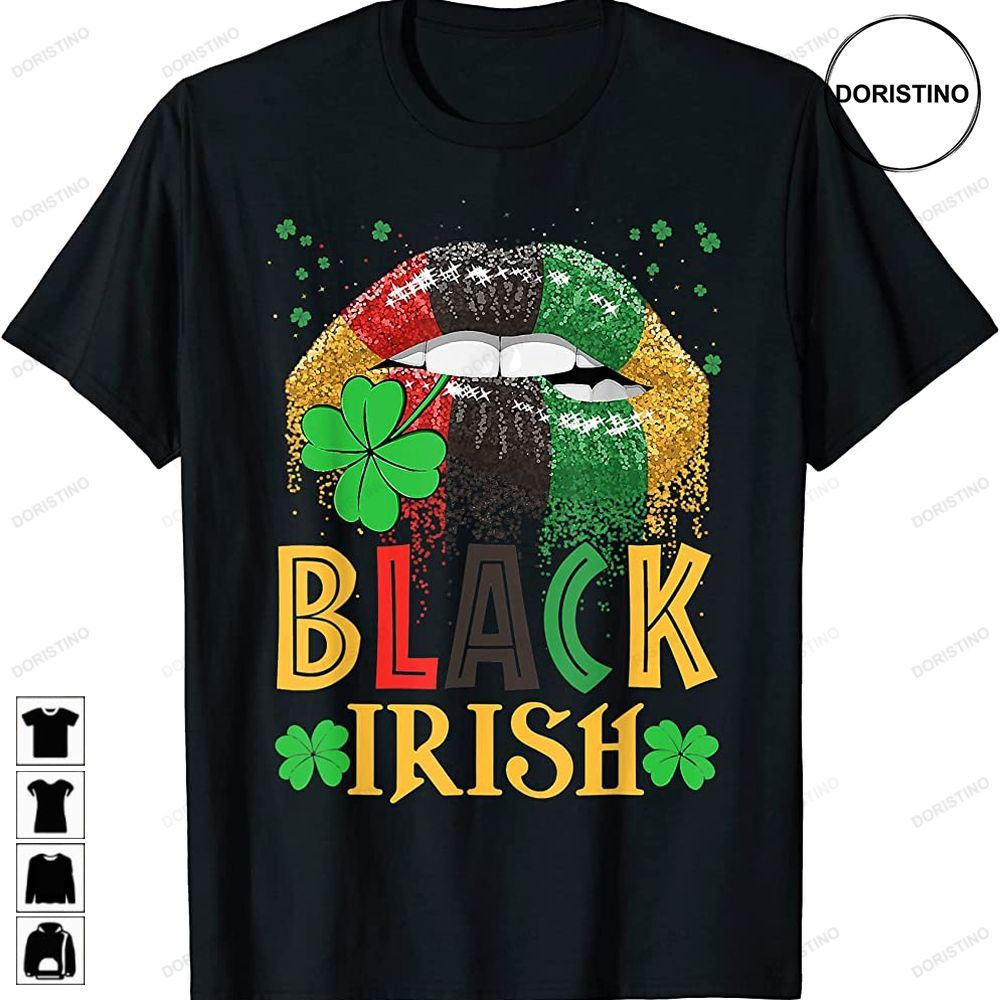 Black Irish Dripping Lips African American St Patricks Day Trending Style