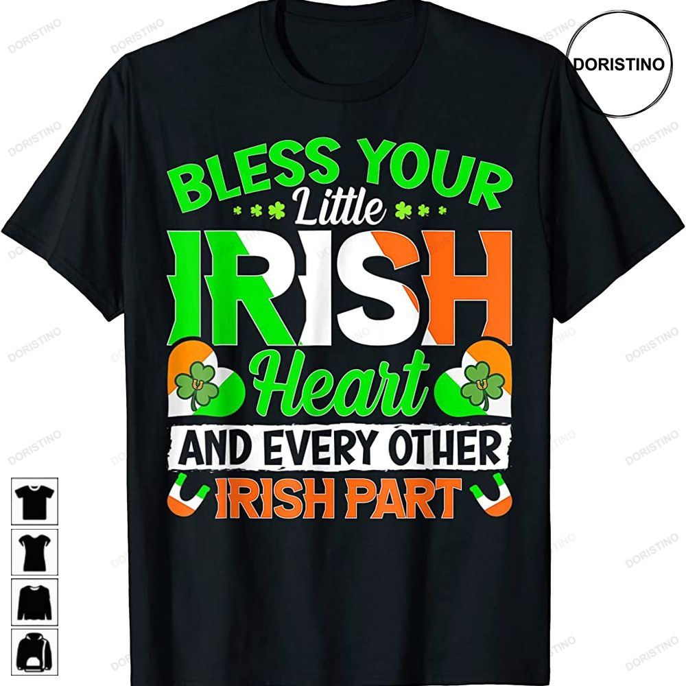 Bless Your Little Irish Funny Shamrock St Patricks Day Awesome Shirts