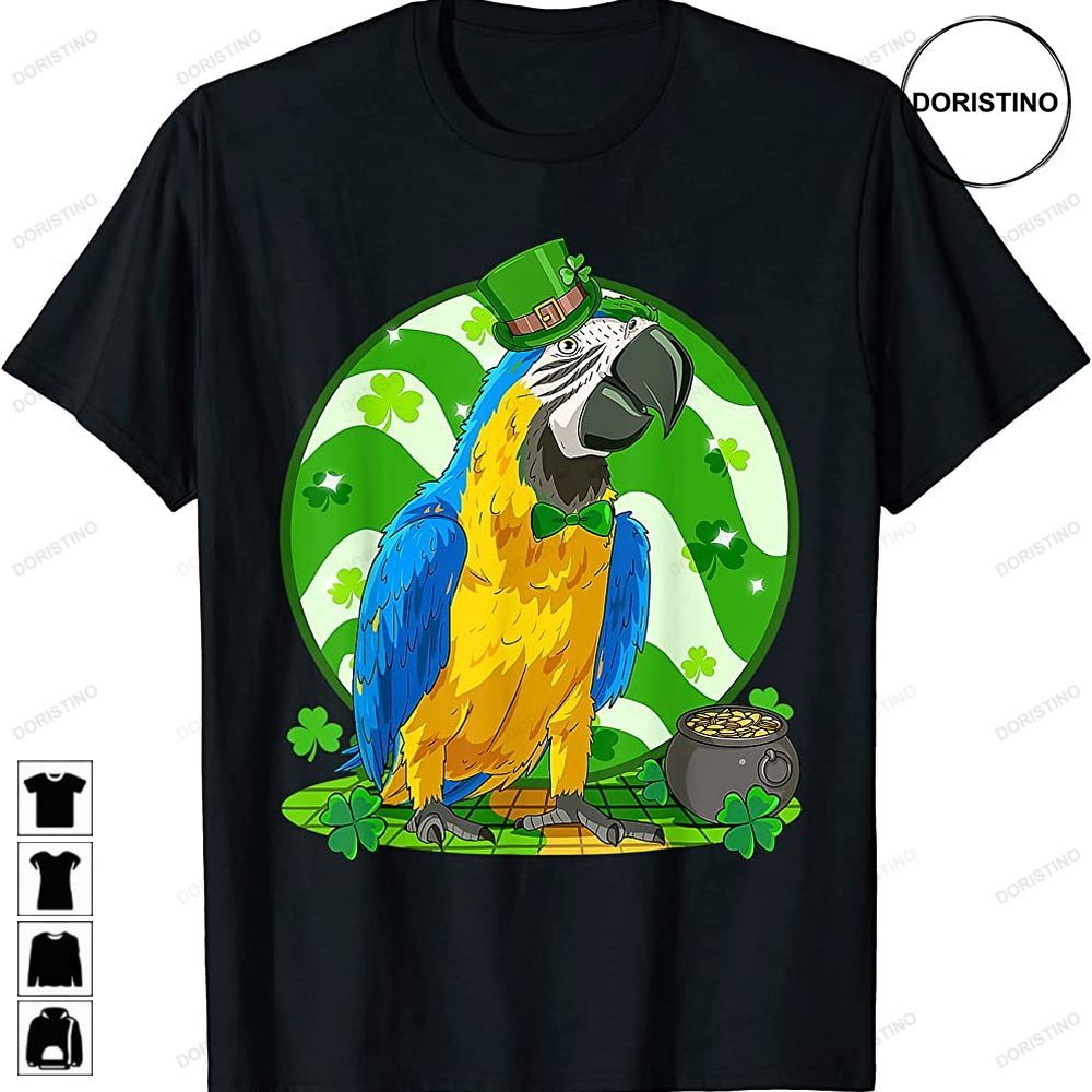 Blue And Yellow Macaw St Patricks Day Lucky Leprechaun Limited Edition T-shirts