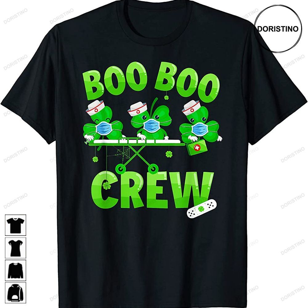 Boo Boo Crew Nurse St Patricks Day Shamrock Face Mask Nurse Limited Edition T-shirts