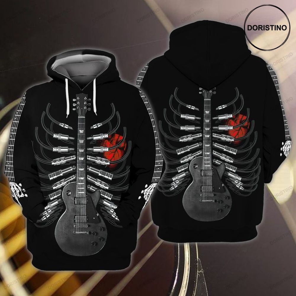 Guitar With Heart Awesome 3D Hoodie