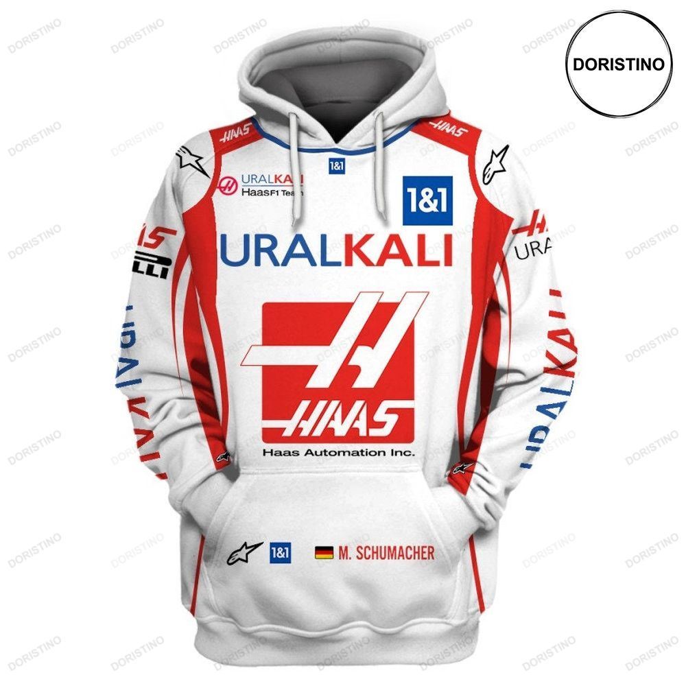 Haas Uralkali Gift 1 1 Racing Logo Brand F1 Style Awesome 3D Hoodie
