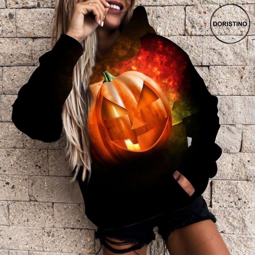 Halloween Pumpkin Fire Awesome 3D Hoodie