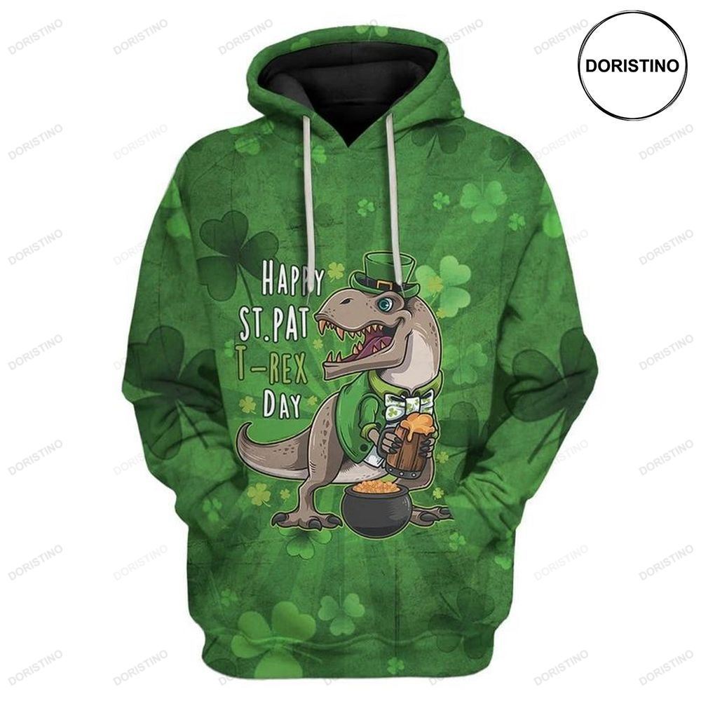Happy St Pattrex Day Apparel Green Awesome 3D Hoodie