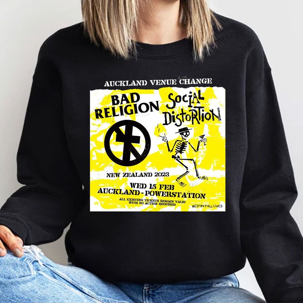 Auckland Venue Change Social Distortion Bad Religion 2023 Awesome Shirts