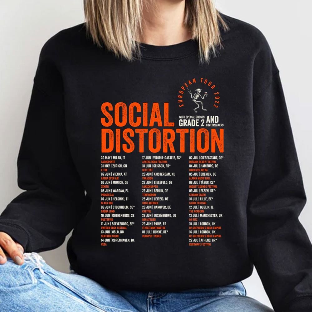 European Tour 2022 Dates Social Distortion Awesome Shirts