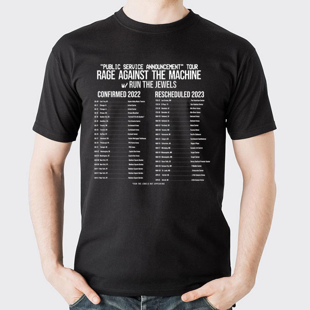 Public Service Announcement Tour Rage Against The Machine Run The Jewels 2022 2023 Tour Dates_w 1 Shirt Men_men Shirt Trending Style