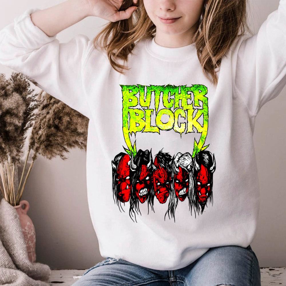 Red Devil Face Butcher Block Sbutcher Babies Awesome Shirts