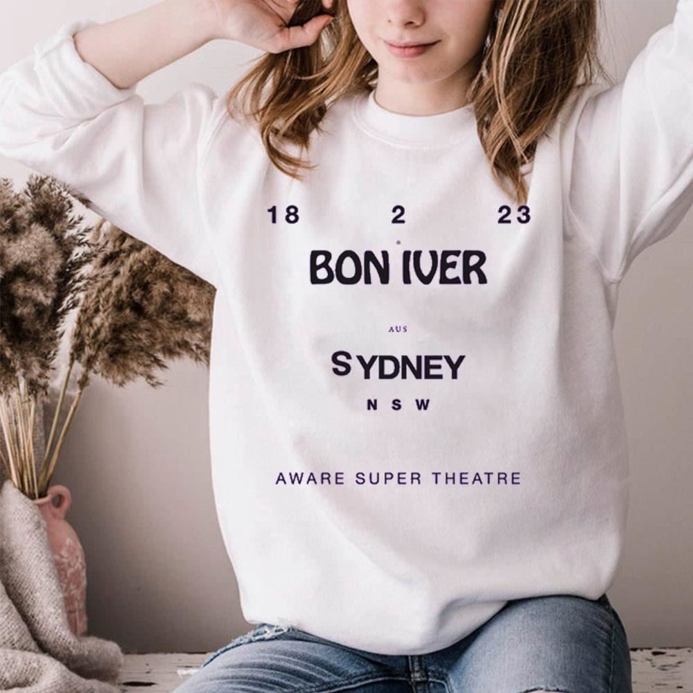 Sydney Nsw Aware Super Theatre Bon Iver 2023 Limited Edition T-shirts