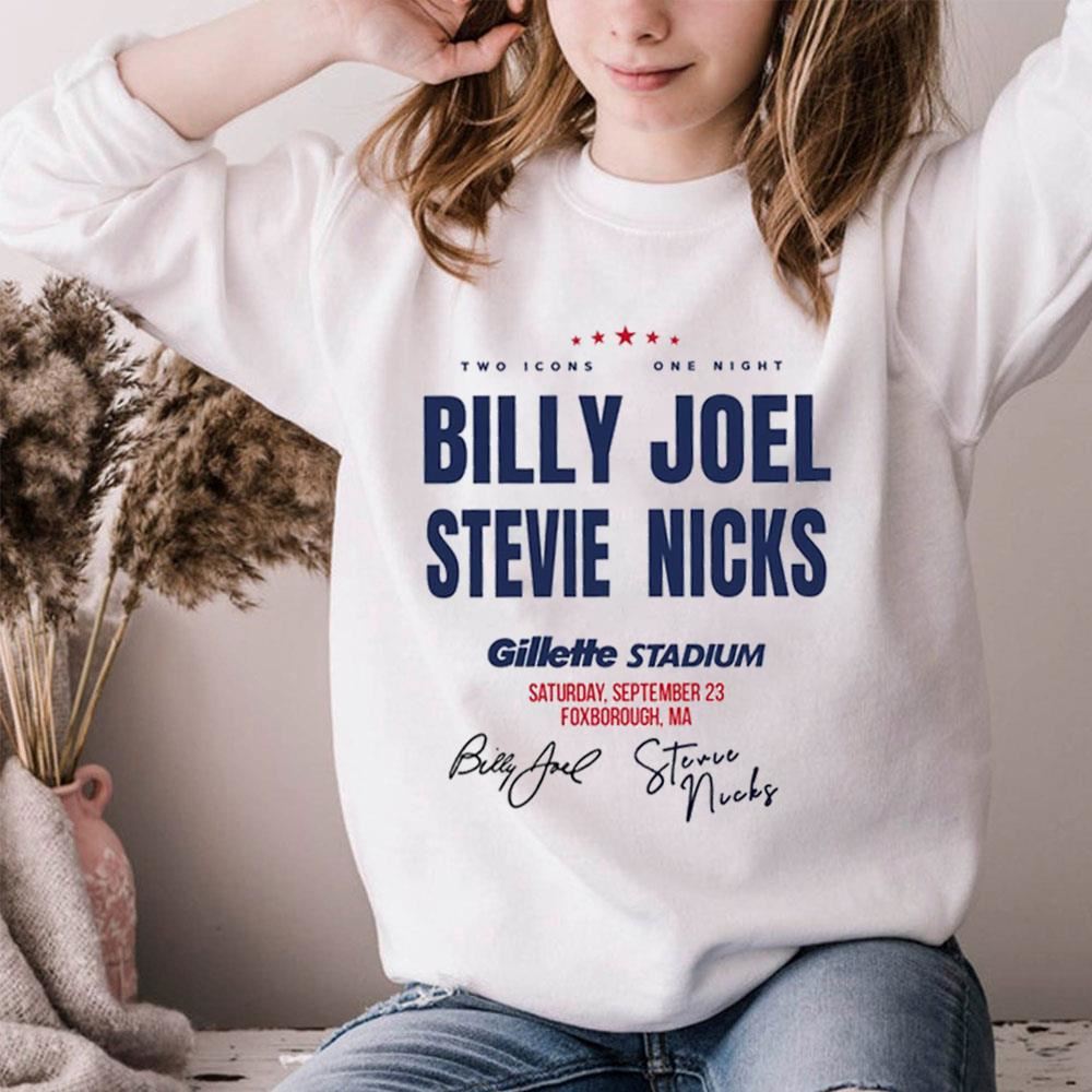 Two Icons One Night Billy Joel Stevie Nicks Tour 2023 Limited Edition T-shirts