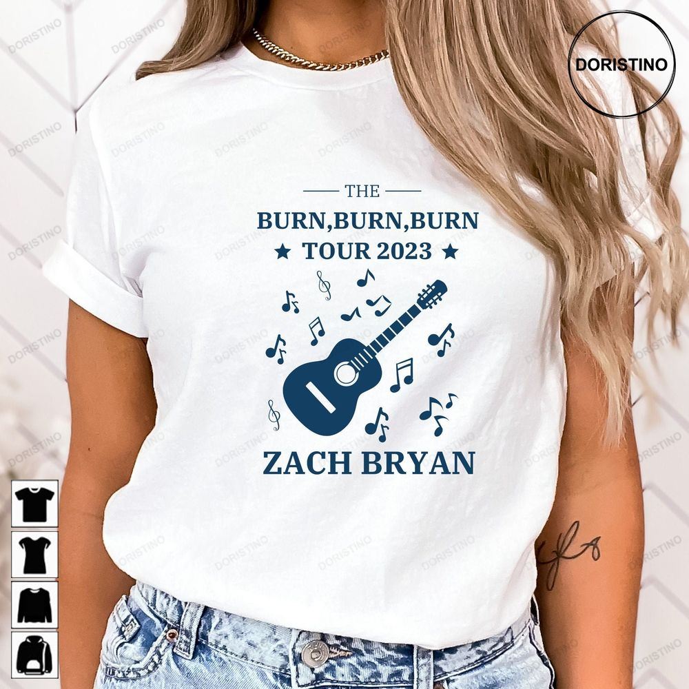 American Burnburnburn Tour 2023 Printed Front-back Zach Bryan 90s Rap Zach Bryan Album Music Trending Style