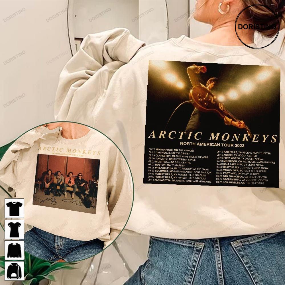 Arctic Monkeys North American Tour Dates 2023 World Tour Double Sided World Tour Music 2023 Graphic Tee Unisex Trending Style
