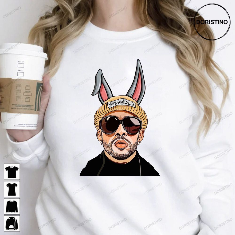 Bad Bunny Printed Bad Bunny Vintage Crewneck Bad Bunny Bad Bunny Hottest Tour 2022 Bad Bunny Trending Style