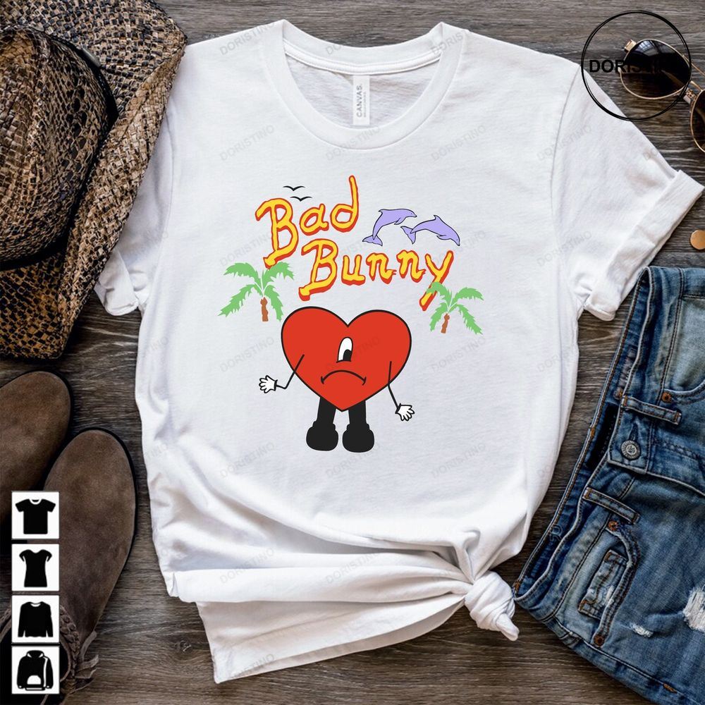 Bad Bunny Vintage Unisex Vintage Bad Bunny Gift For Him And Her Bad Bunny Un Verano 90s Retro Design Graphic Tee Q5bf2 Awesome Shirts