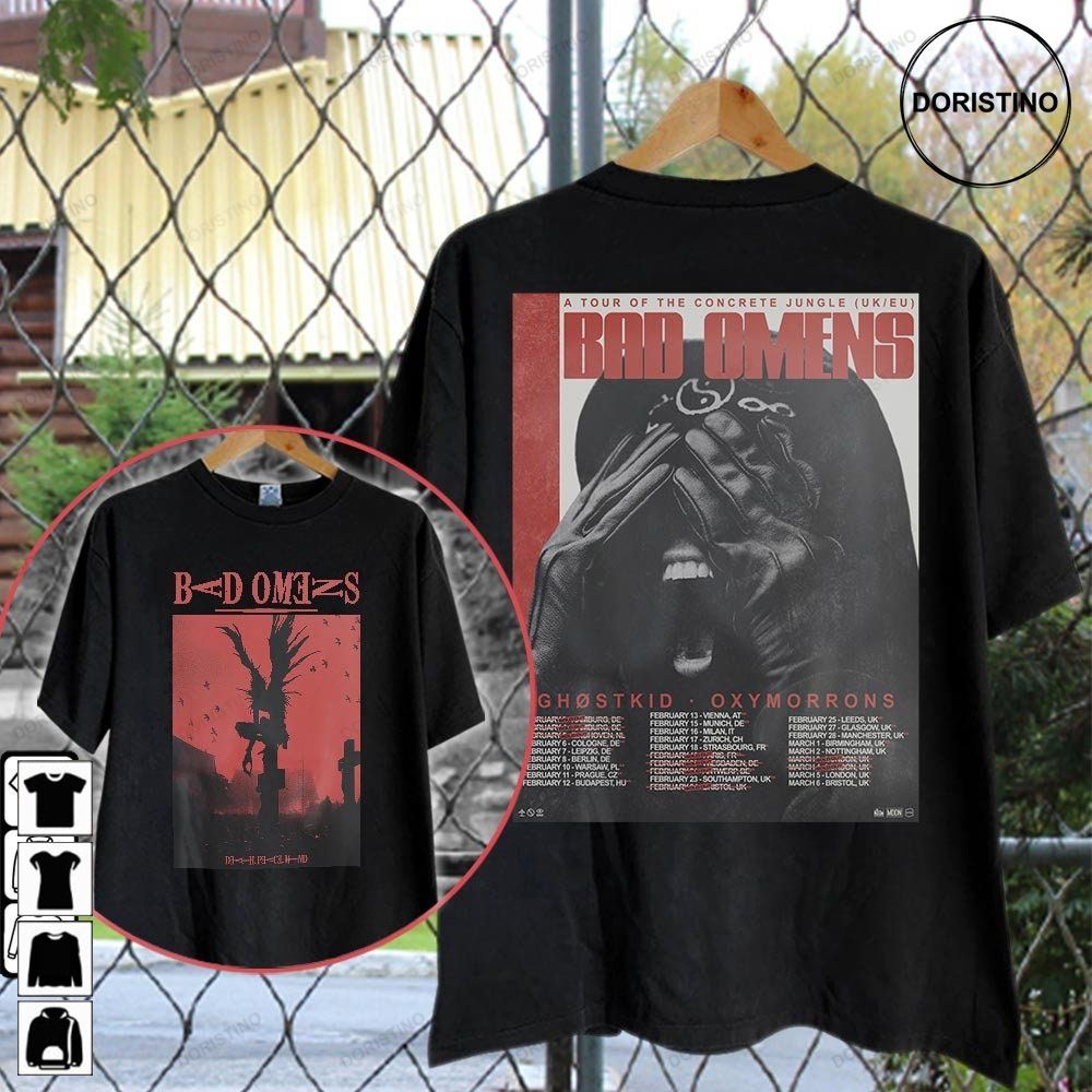 Bad Omens Tour 2023 Double Sided Bad Omens Band Shinigami World Tour 2023 Retro Graphic Limited Edition T-shirts