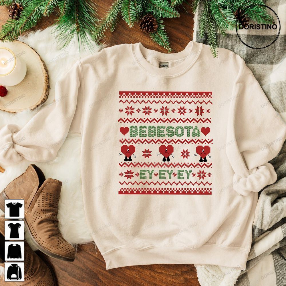 Bebesota Bad Bunny Christmas Retro Bad Bunny Christmas Bad Bunny Christmas Crewneck Vintage Bad Bunny Fans Bad Bunn Awesome Shirts