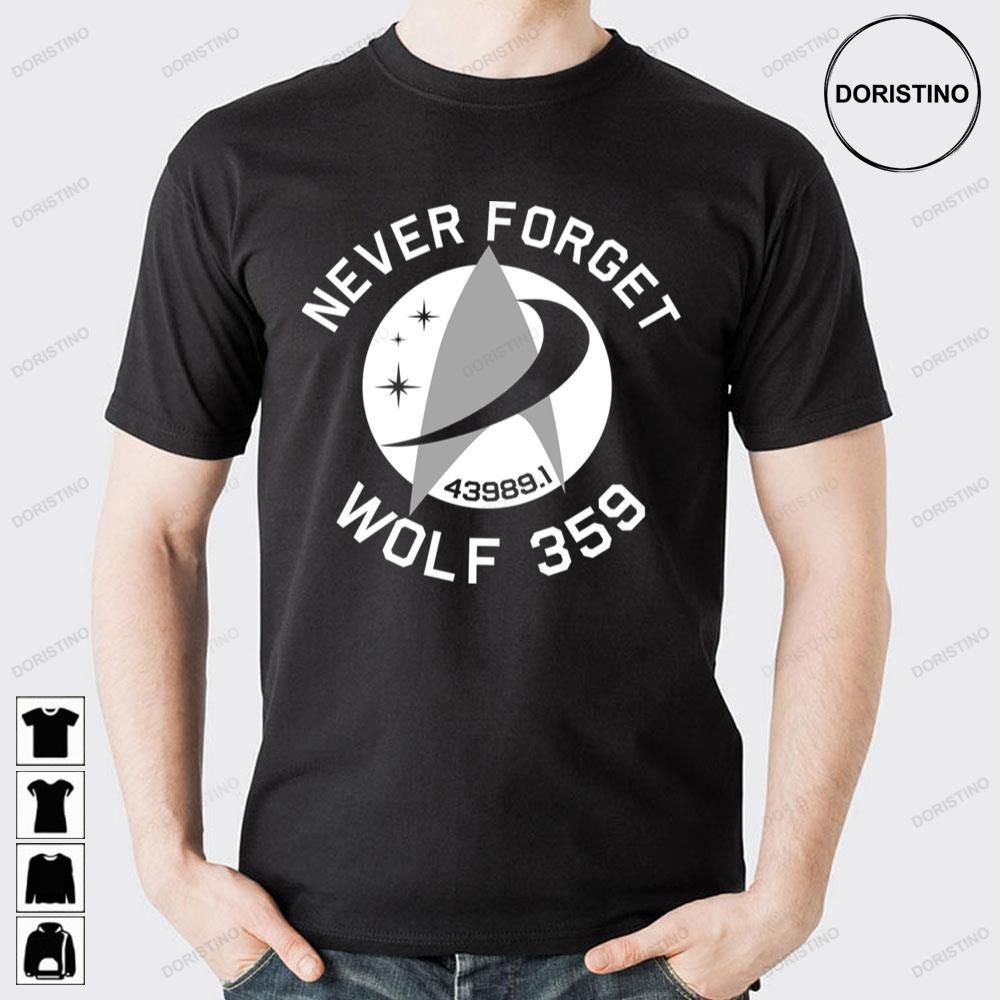 Never Forget Wolf 359 Star Trek Doristino Awesome Shirts