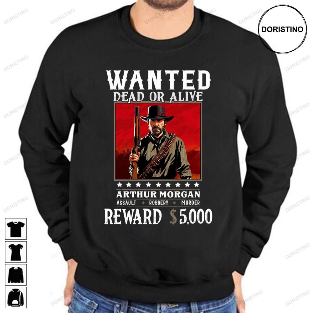Arthur Morgan Wanted Dead Or Alive Awesome Shirts