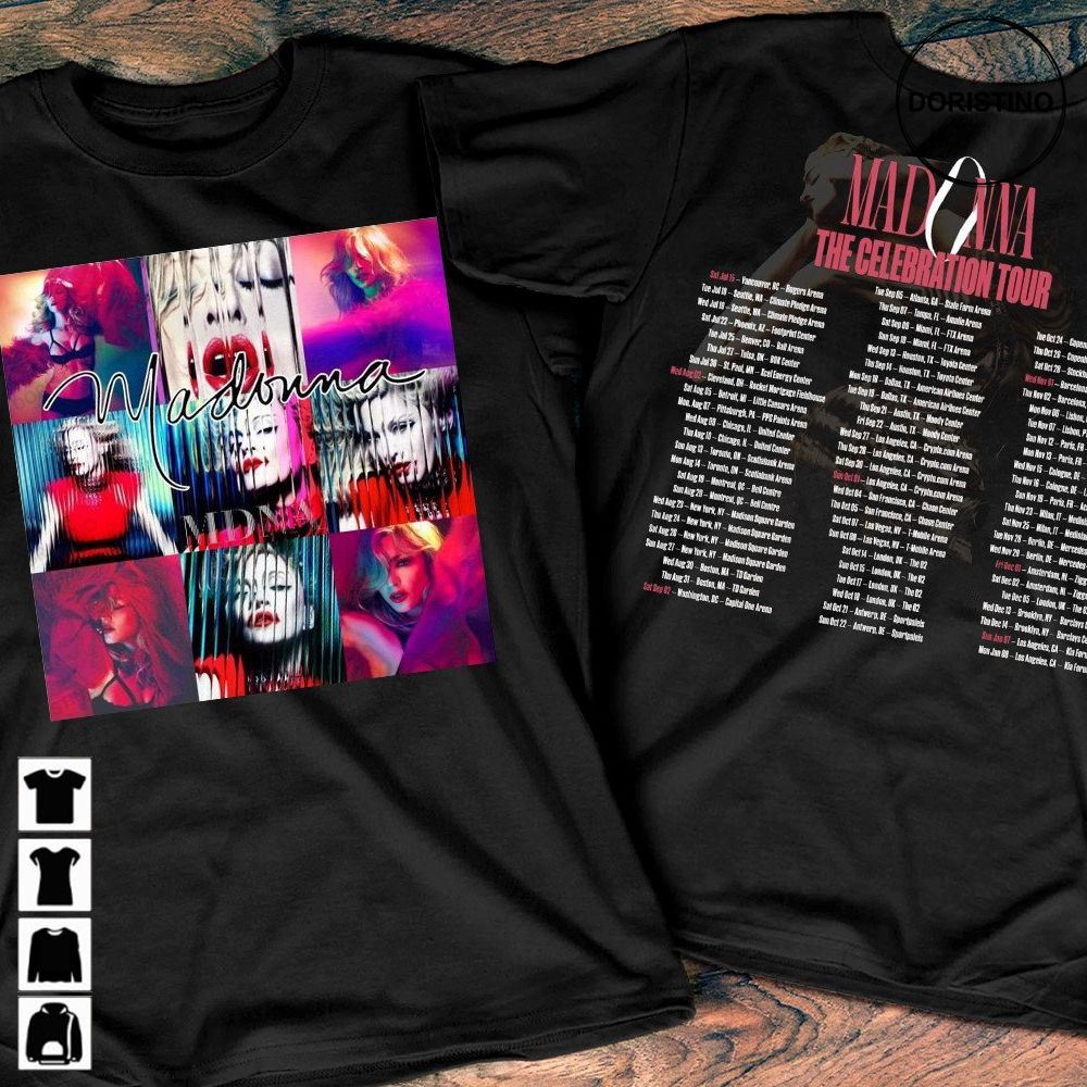 2023 Madonna Four Decades The Celebration World Tour Limited Edition T-shirts