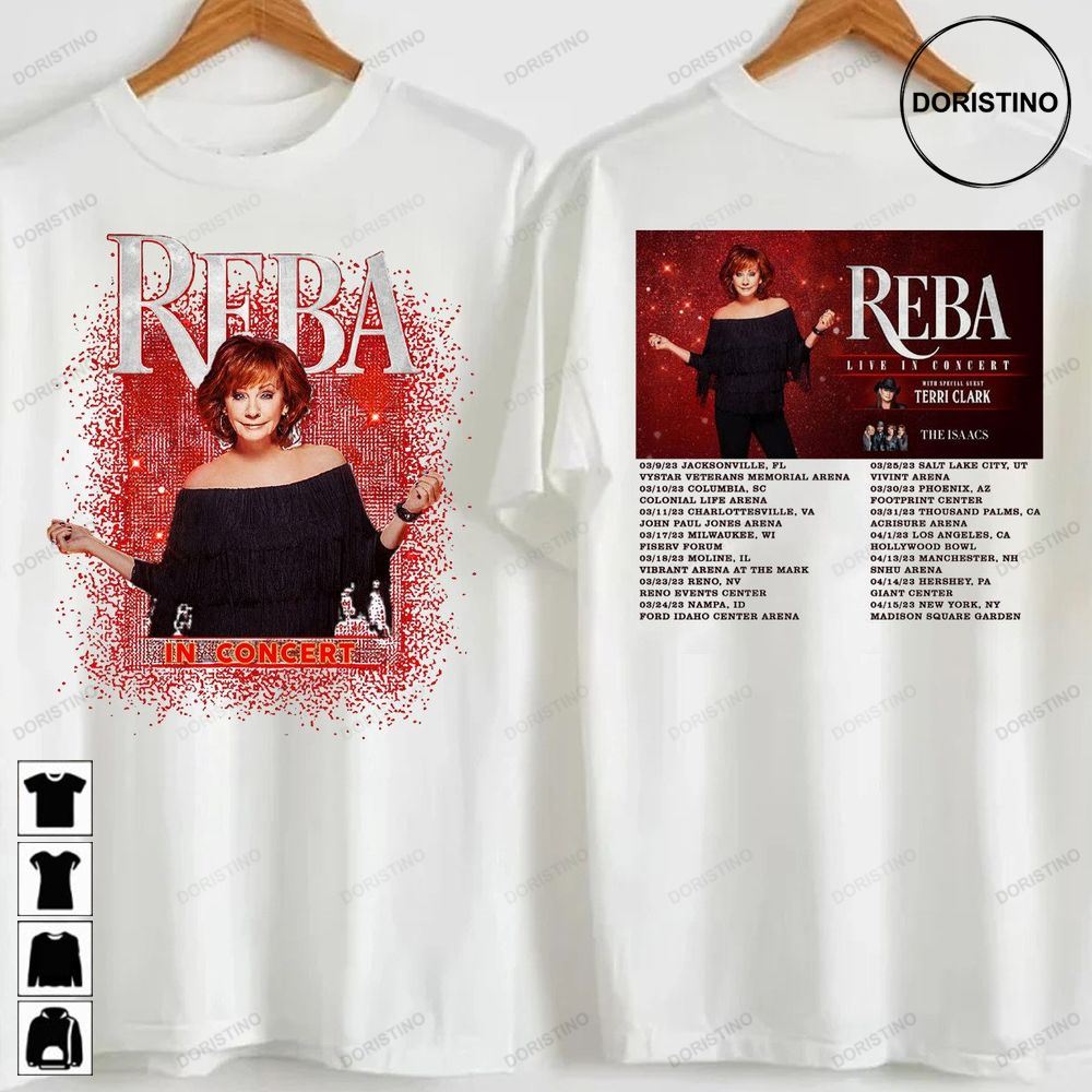 2023 Reba Live In Concert W Terri Clark Fall Tour Limited Edition T-shirts