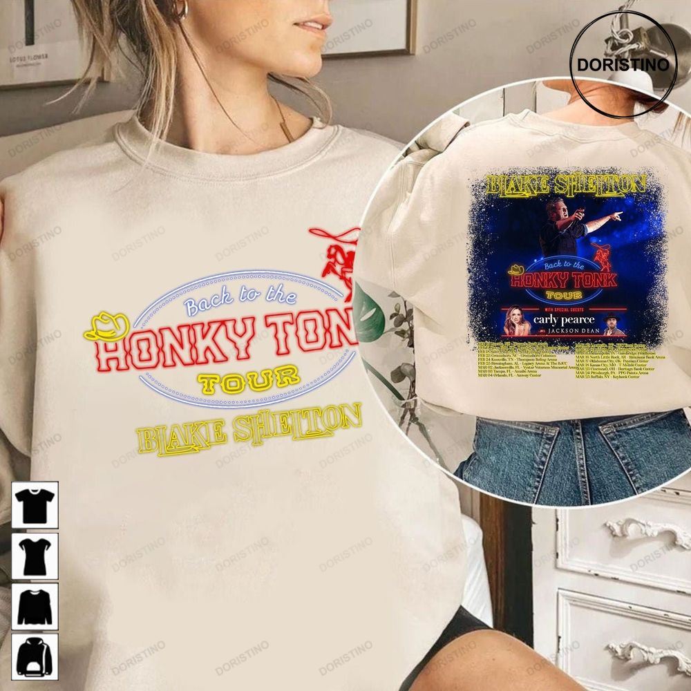 Blake Shelton Tour 2023 Back To The Honky Tonk Tour Awesome Shirts