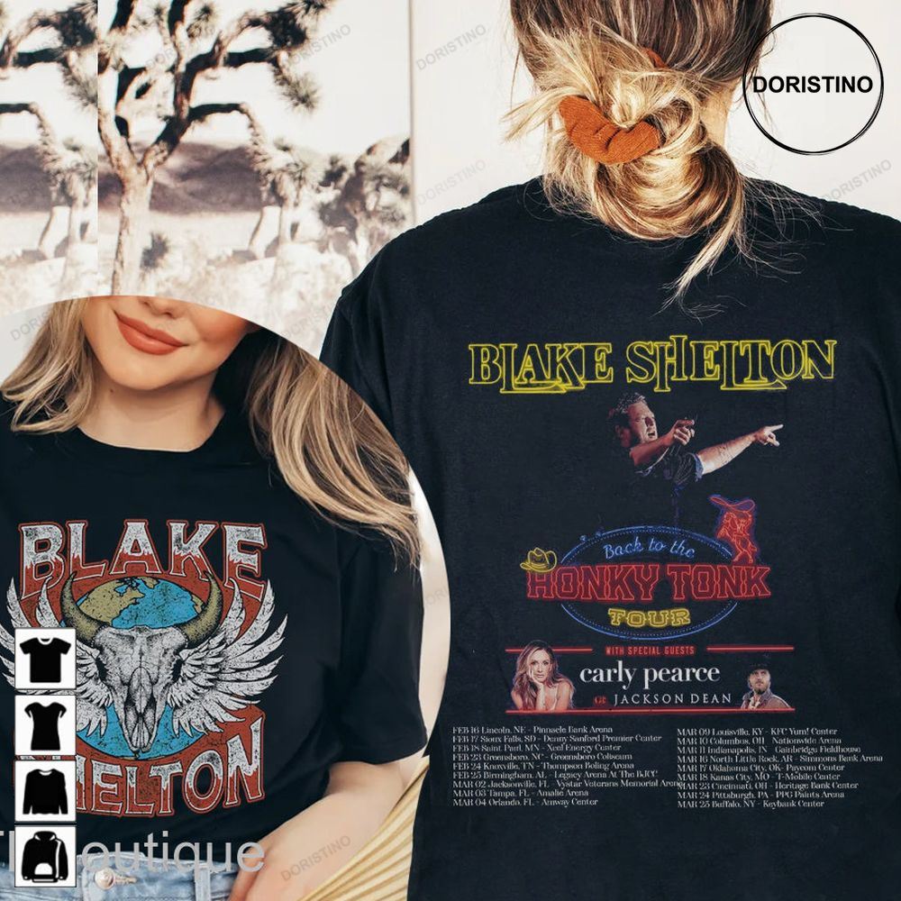 Blake Shelton Tour Back To The Honky Tonk Tour 2023 Awesome Shirts